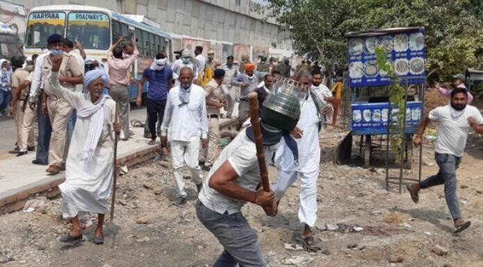 हरियाणा में किसानों की विशाल किसान बचाओ मंडी बचाओ रैली, पुलिस का लाठीचार्ज